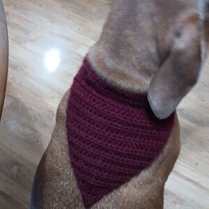 Cozy Burgundy HANDMADE Dog Bandana